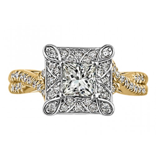 Ladies' ring two tone gold, Canadian diamonds